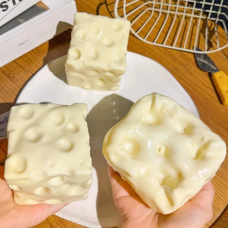 Party Games Crazy - Taba Squishy Cheese Cube Stress Ball