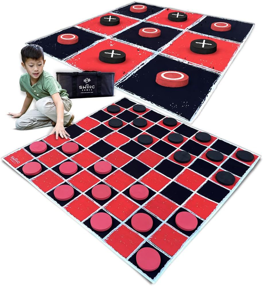 Giant 2-in-1 Checkers & Tic Ta - Tic Tac Toe Giant review and price