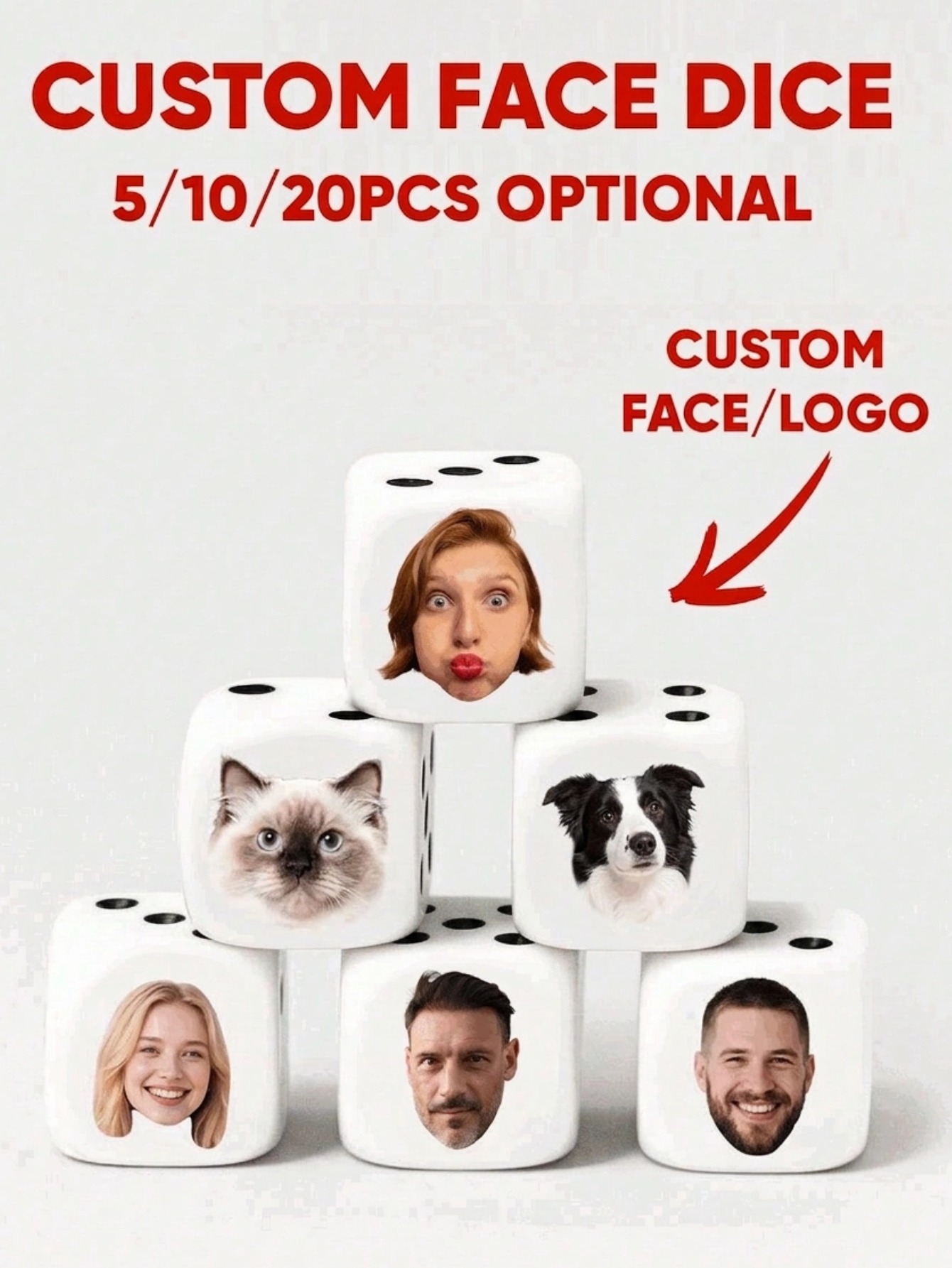 Custom Face Dice Personalized  - Party Games Gifts review and price