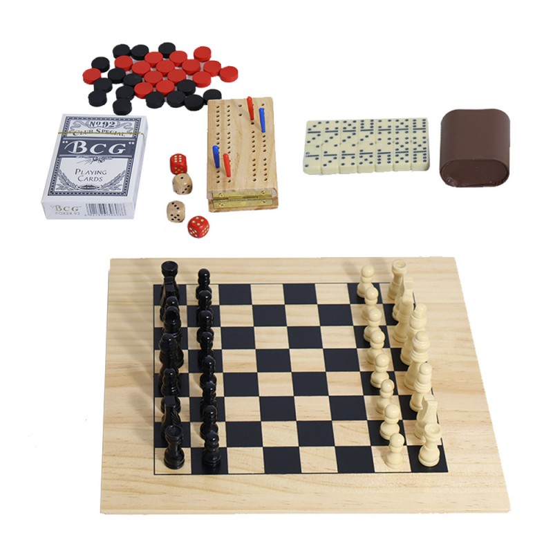 6 in 1 Wooden Board Game Set C - Book Party Games review and price